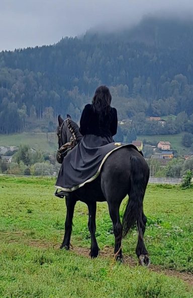 Softshell mit Borte und Reflexpaspel und Stickbild