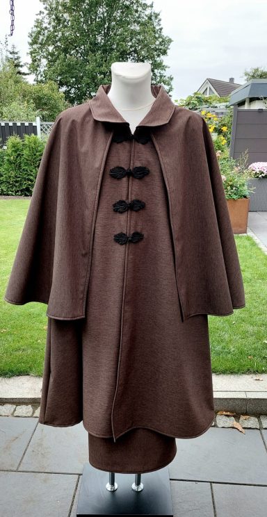 Kutschermantel & Bockschürze Softshell braun/beige